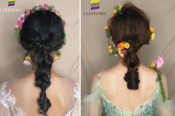 南寧化妝學(xué)校作品：鮮花森系編發(fā)造型