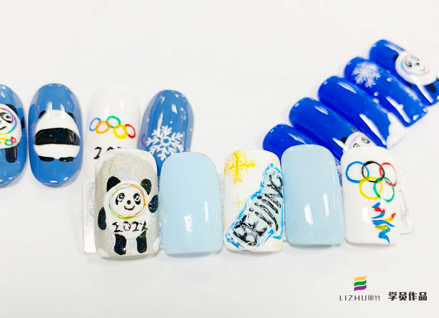 冰墩墩卡通美甲，南寧美甲網(wǎng)紅分享