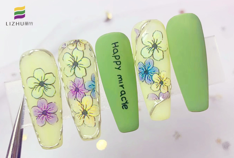 綠色系美甲推薦，廣西美甲網(wǎng)紅分享