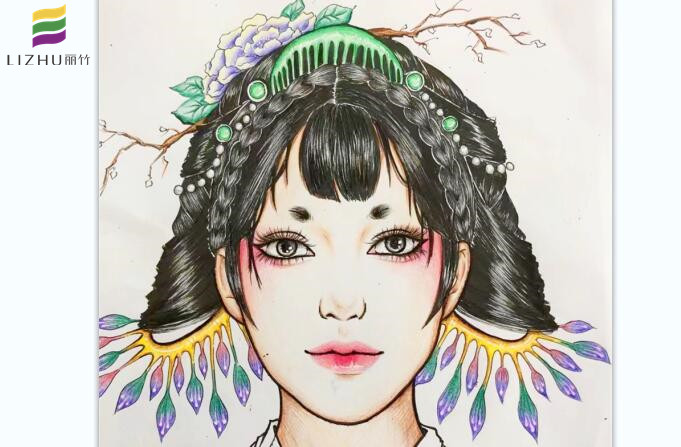 紙上美人圖作品，南寧化妝學校一對一教學