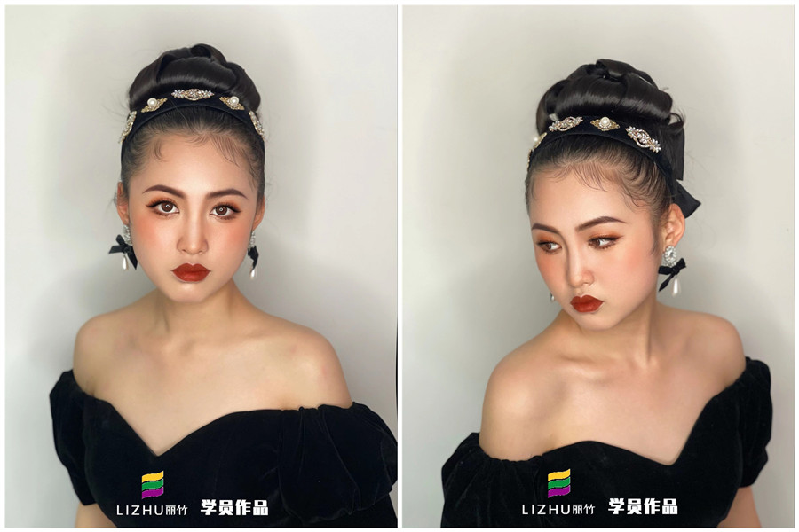 復(fù)古風(fēng)造型-廣西南寧麗竹化妝學(xué)校學(xué)員作品