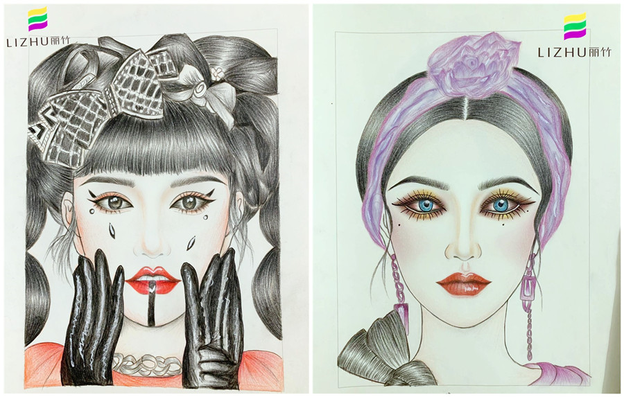 美人紙妝圖繪畫，南寧化妝學(xué)校排行前十作品