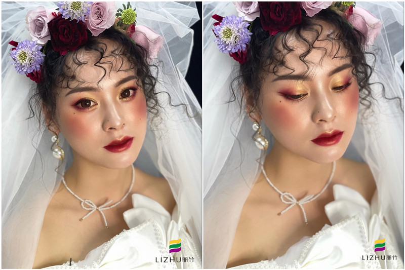 復(fù)古油畫風(fēng)格新娘 ，南寧彩妝學(xué)校新娘妝作品