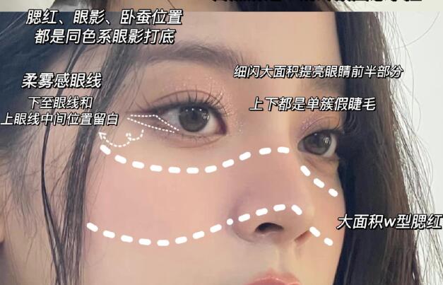 釣系眼妝教程，廣西彩妝美妝學(xué)校整理好了