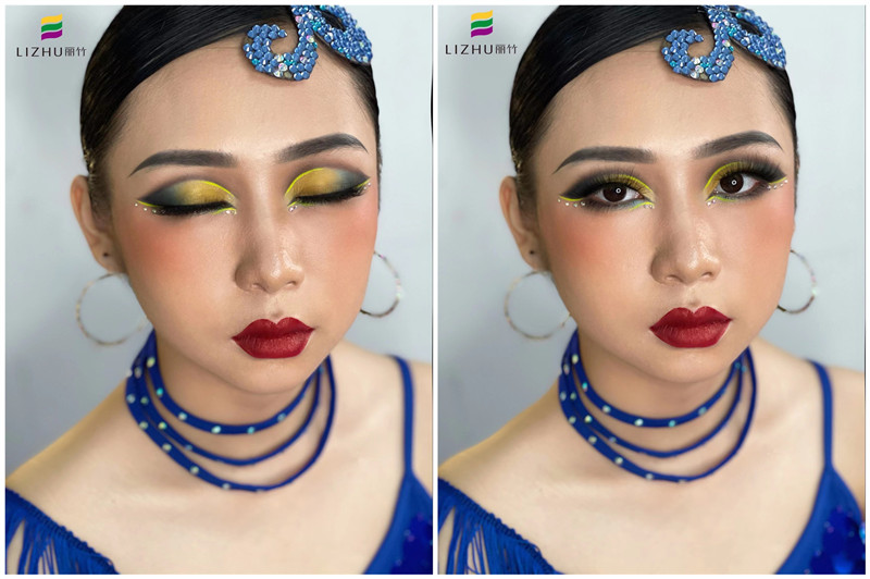 拉丁舞造型，南寧彩妝學(xué)校舞臺(tái)妝作品