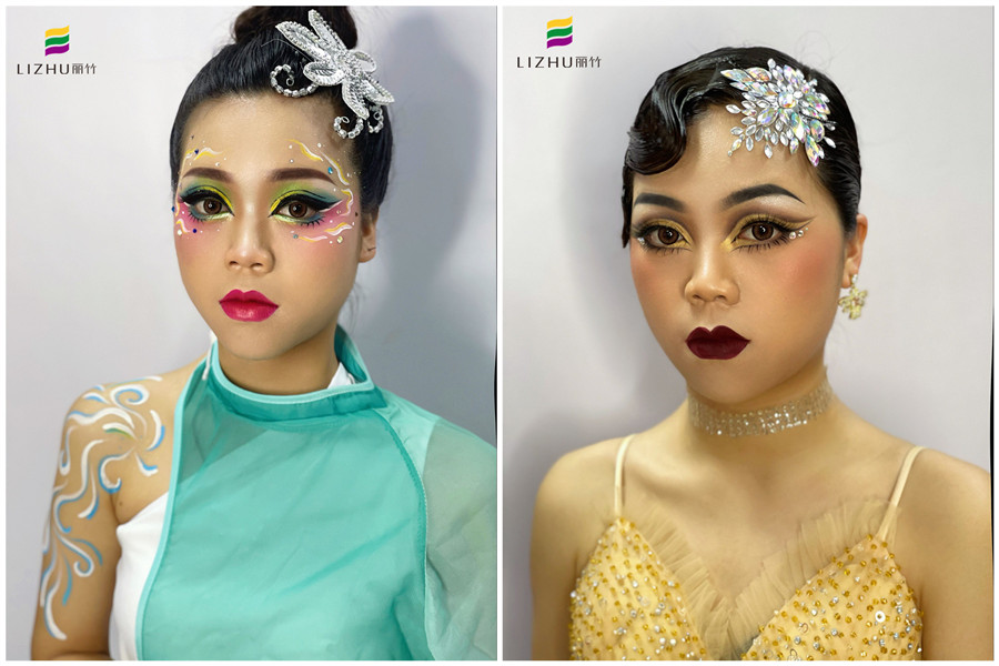 南寧化妝彩妝學校作品：拉丁舞造型、舞臺妝造型、國標舞造型