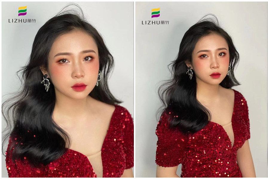 禮服披發(fā)造型，廣西南寧專業(yè)化妝學校作品