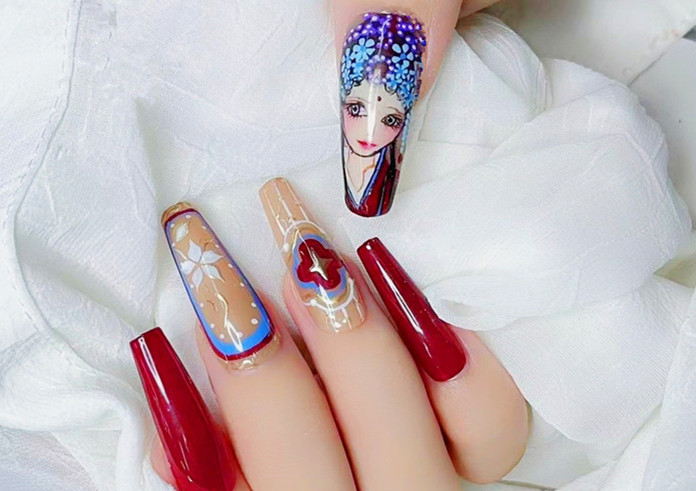 國風美甲，南寧美甲造型培訓班學員作品