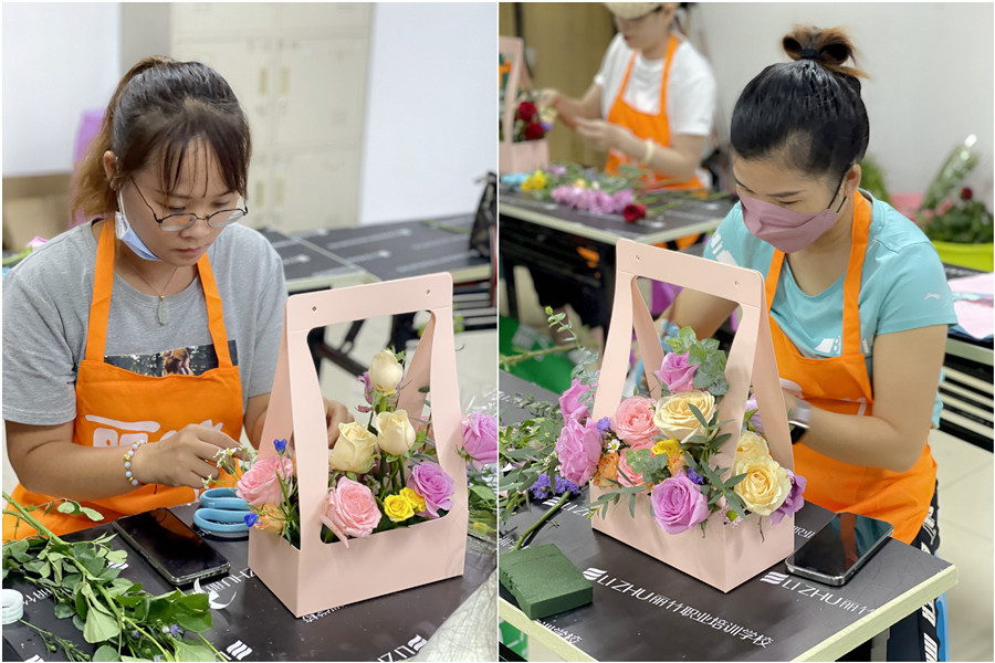 手提花籃的特點，廣西南寧花藝師學(xué)校課件分享