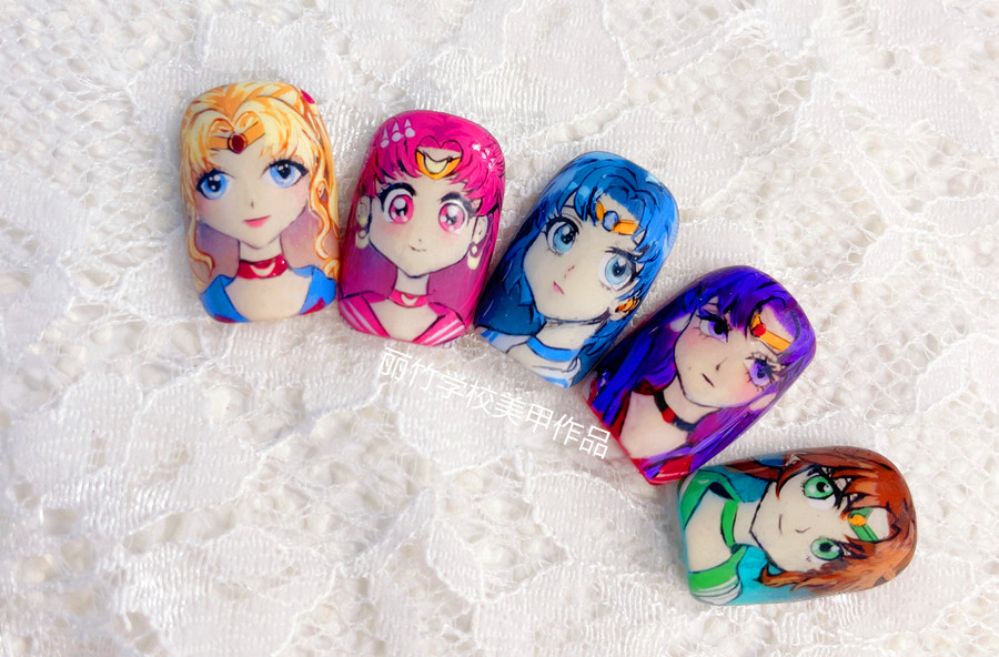 美少女戰(zhàn)士美甲，廣西南寧美甲進(jìn)修班作品