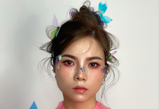 創(chuàng)意蝴蝶造型，南寧化妝彩妝造型學(xué)校教學(xué)