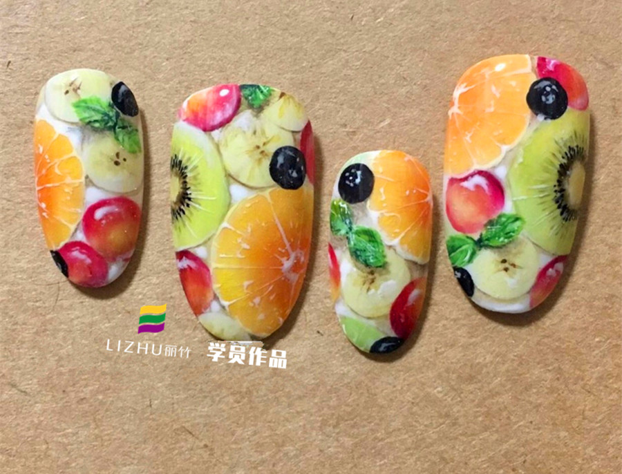 水果美甲：草莓美甲、橘子獼猴桃美甲、檸檬美甲