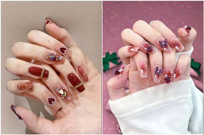 招財紅色美甲，南寧美甲教育專業(yè)推薦