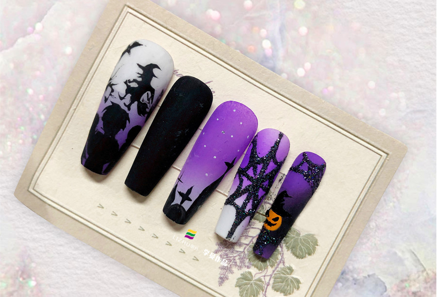 彩繪磨砂美甲&雛菊磨砂美甲，廣西學(xué)美甲款式