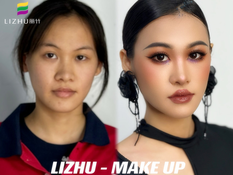 素人改造，南寧化妝培訓學校課堂手法示范