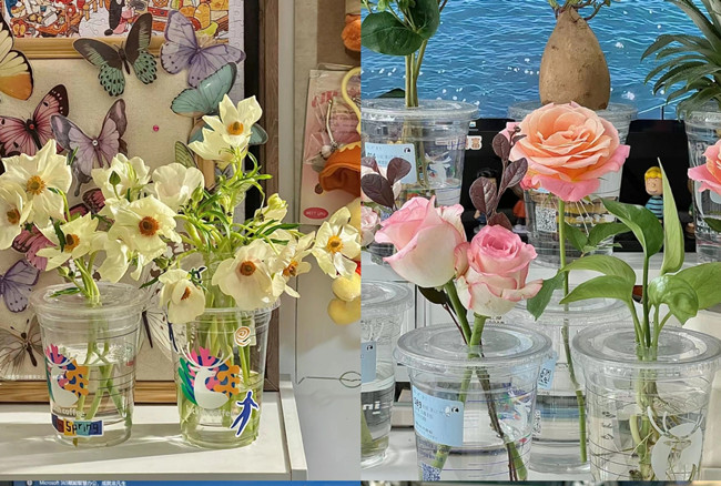 美麗杯子花束，廣西插花造型學(xué)校培訓(xùn)