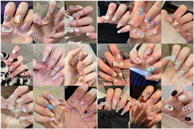 碎鉆美甲，廣西美甲網(wǎng)紅造型班收集
