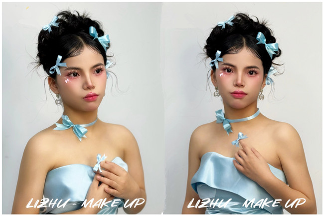 公主蝴蝶結(jié)造型，南寧化妝學校品課堂作品