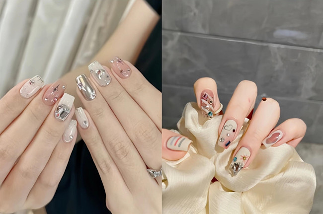 溫柔甜酷風美甲，廣西美甲款式培訓學校分享
