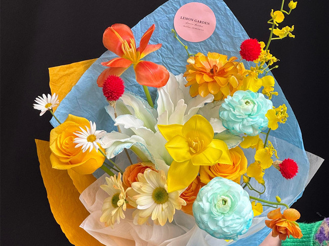 冰淇淋春日花束，南寧花藝插花鮮花學(xué)校浪漫分享