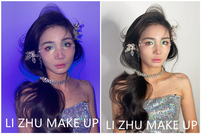 碎鉆眼淚妝，南寧化妝培訓(xùn)興趣作品