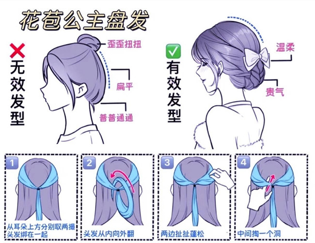 廣西學盤發(fā)：花苞公主盤發(fā)教程