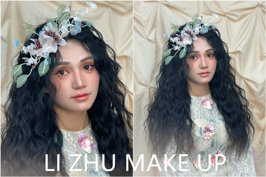 法式復(fù)古寫真，廣西化妝實操作品