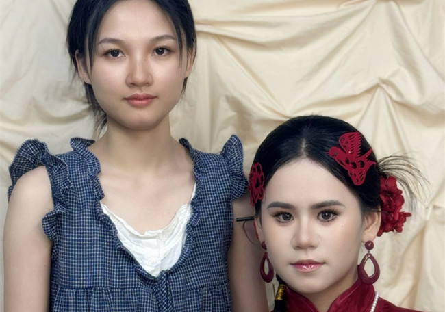 晨袍中式新娘，南寧學(xué)彩妝0基礎(chǔ)作品