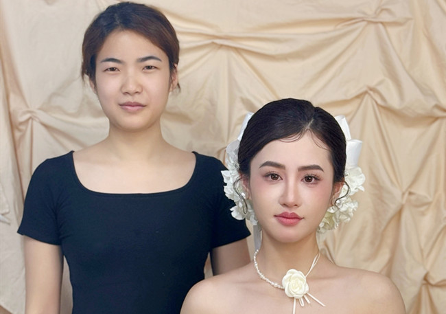 韓式新娘造型，廣西美妝造型訓(xùn)練作品