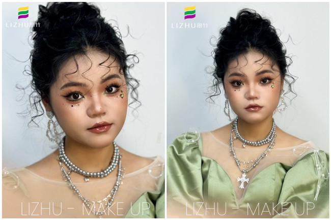 氛圍丸子頭造型，南寧寫(xiě)真化妝師作品